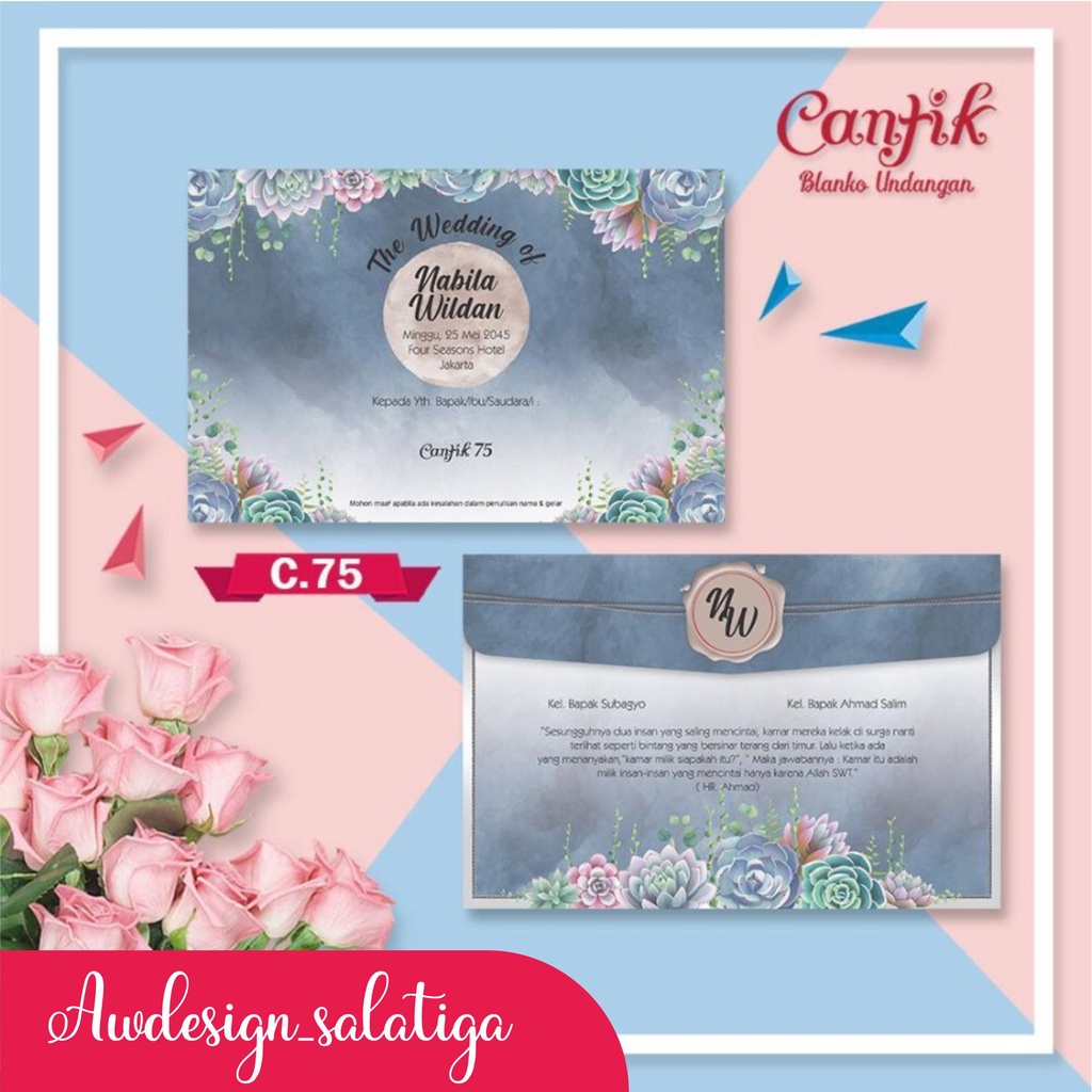 UNDANGAN PERNIKAHAN MURAH UNIK ELEGAN UNDANGAN NIKAH MINIMALIS BLANGKO CANTIK 75