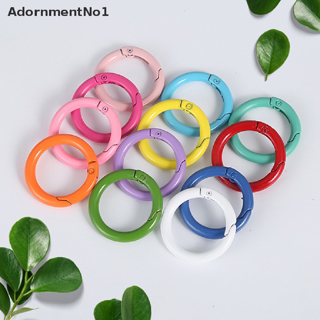 [AdornmentNo1] 10Pcs/lot Metal Spring Gate O Ring Openable Round Carabiner Keychain [new]