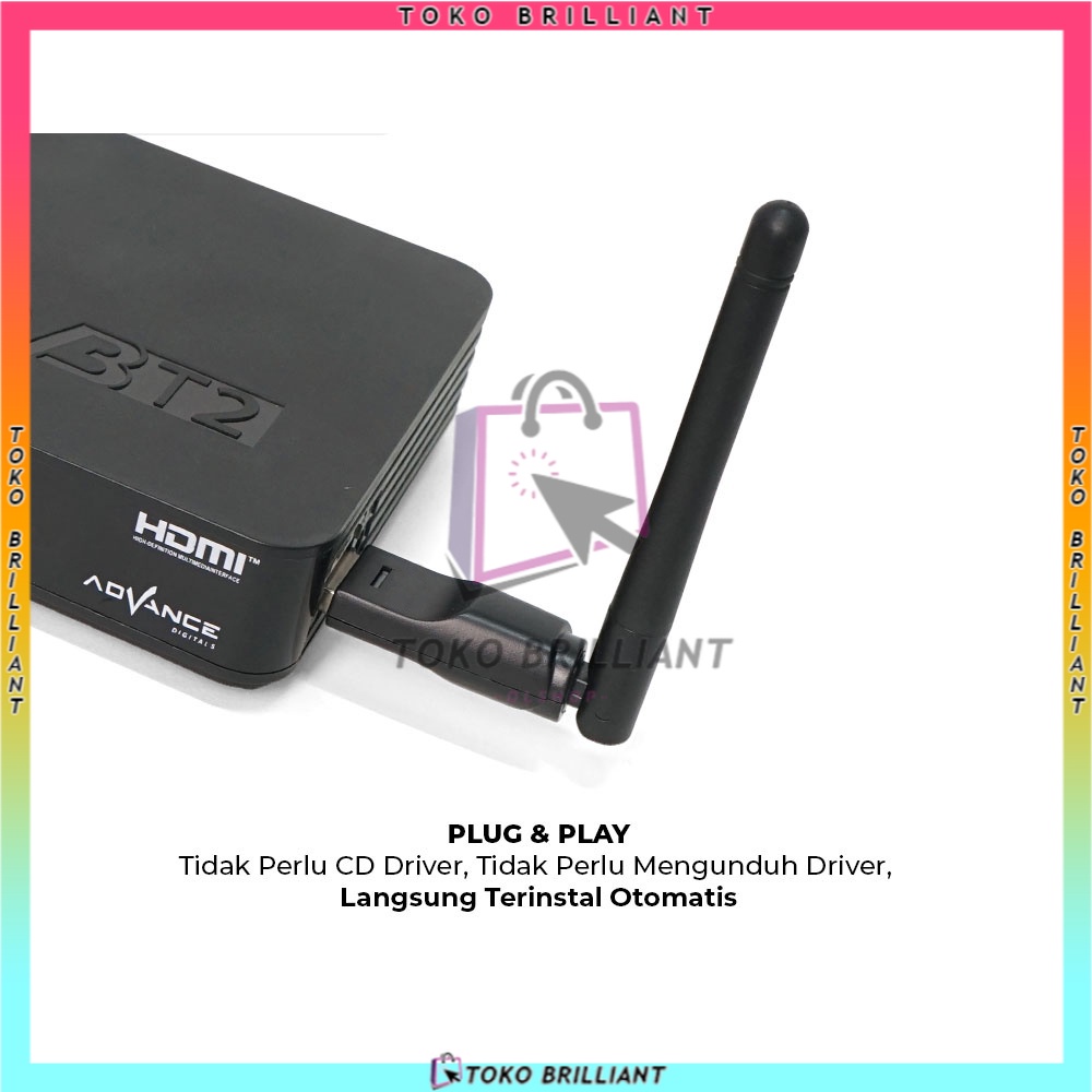 TERBARU !!! Receiver Parabola dan Terrestrial DVB-T2 MT7601 USB Wifi Dongle