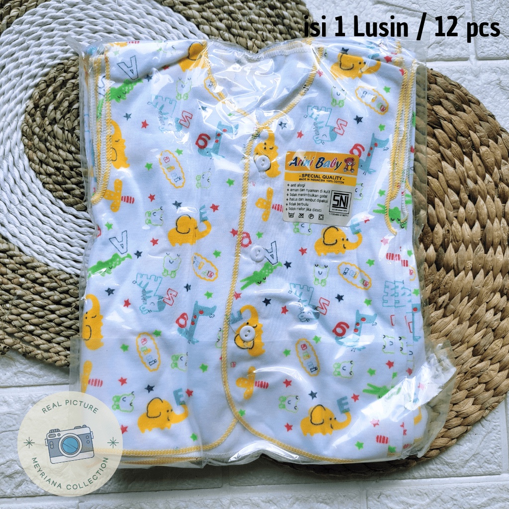 1 Lusin Baju Bayi Baru Lahir Lengan Kutung  SNI Meyriana Collection