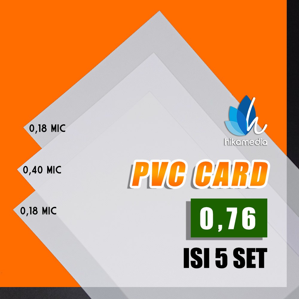 

Bahan baku plastik PVC ID CARD kartu nametag tebal 0,76 & 0,96 mm (isi 5 set)