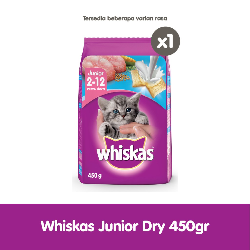 WHISKAS® Makanan Kucing Kering Junior 450gr
