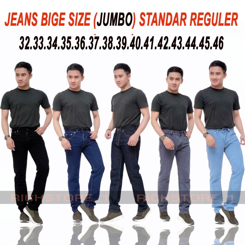 Celana Jeans Jumbo pria Celana Panjang Pria Jeans Ukuran Jumbo Bige Size Jeans Standar Non street 32 sampai 46