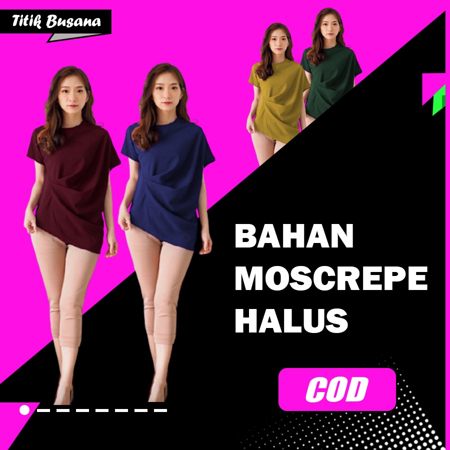 Blouse Wanita DEVA Mosscrepe Polos Lengan Pendek Baju Atasan Wanita Blus Murah Cewek Kekinian Terbar