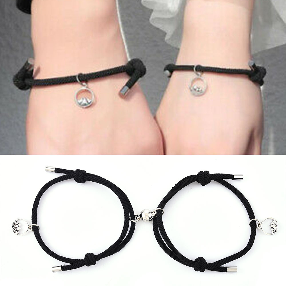 【COD Tangding】6 Colors Magnetic Attract Bracelets Friendship Rope Couple Love Jewelry New Fashion Accessory