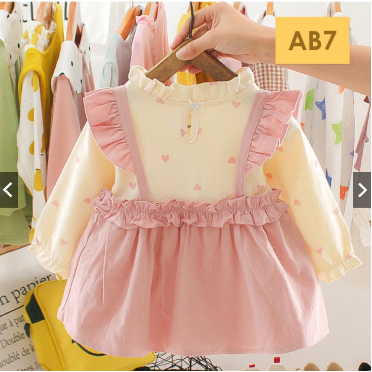 LITBERRY - Dress Gaun Anak Bayi Perempuan Import Motif Elegan 2021 usia 6 bulan - 3 tahun Type AF-AB7