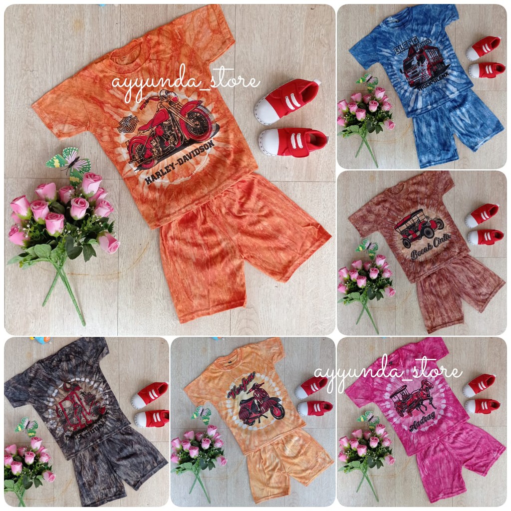 Set Baju &amp; Celana Anak khas Jogja Bahan Kaos Bisa Pilih Warna