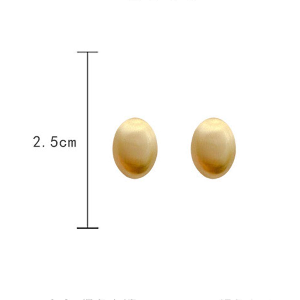 Mxbeauty Anting Wanita Manis Geometris Pesta Desain Fashion Matte Lady Oval Stud Earrings