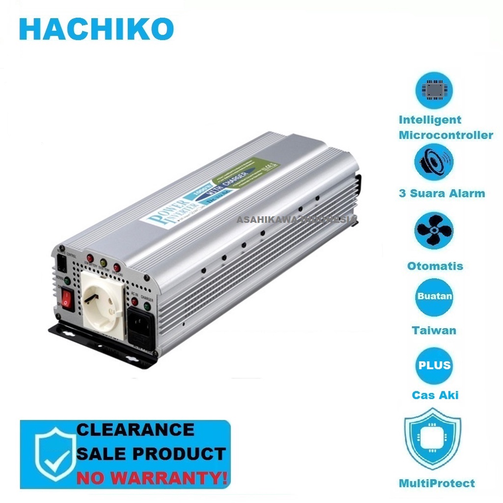Hachiko DC to AC Power Inverter DC to AC HK-2000VA Plus Otomatis Cas Aki Made in Taiwan