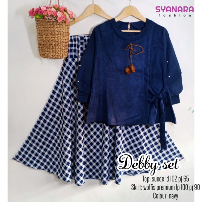 Debby Set By SYANARA • Setelan Rok Wanita • Atasan Blouse Sweater Rok Skirt Maxi Wanita Muslim Set