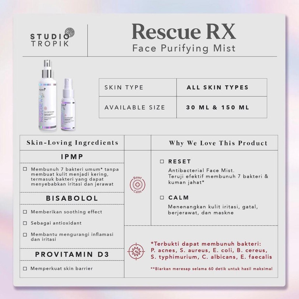 Studio Tropik Rescue RX - Antibacterial Face Mist