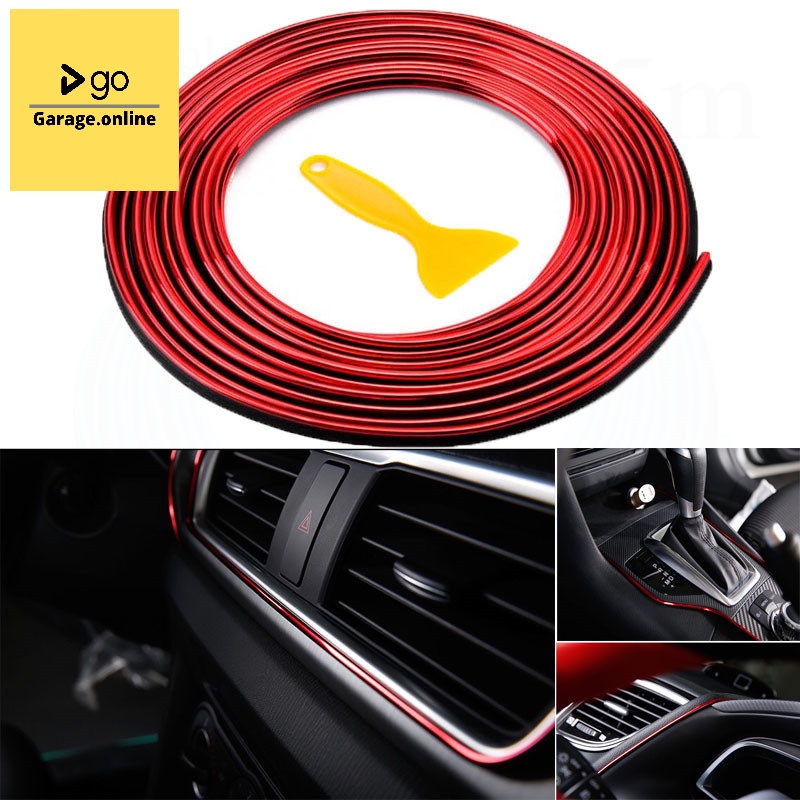 Strip LIS ELASTIS 5 METER VARIASI Panel Dashboard Interior Mobil ELEGANT+SCRAPER GLOSSY METALIK