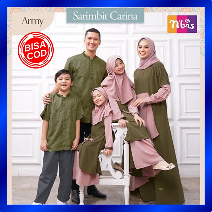 Nibras Couple Sarimbit Terbaru 2021 Carina Army Baju Keluarga Muslim Koko Gamis Lebaran Promo Diskon