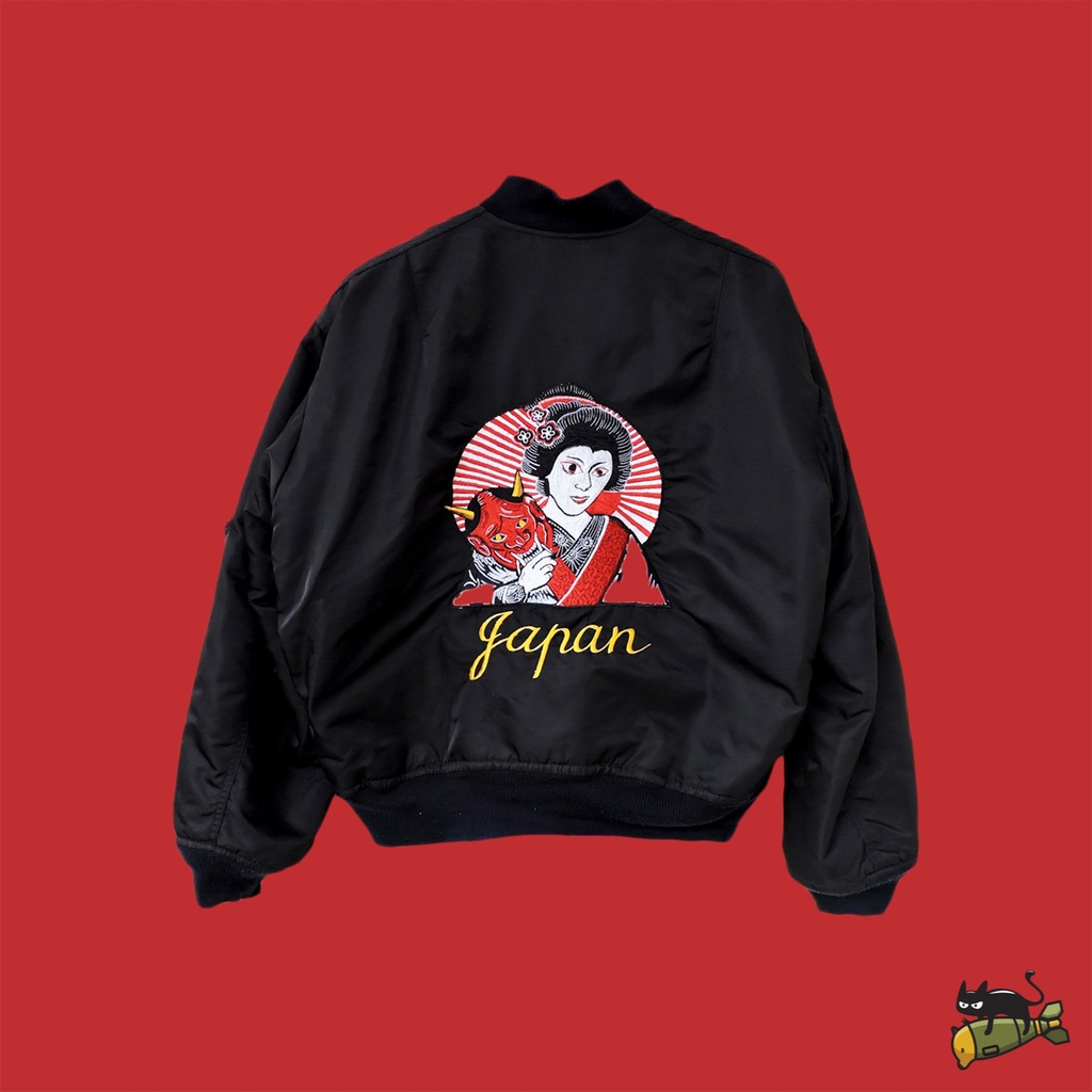Avirex Sukajan Geisha Hannya Mask Souvenir Flight Bomber Jacket