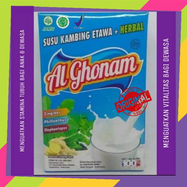 Susu Kambing Etawa AL GHONAM 200gr ORIGINAL Plus Herbal Meningkat Kecerdasan Otak Anak Lebih Sehat