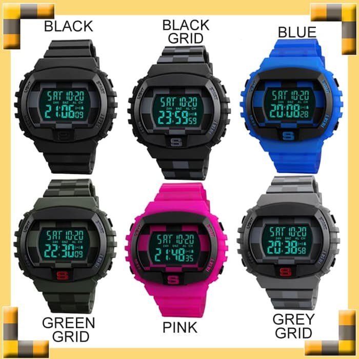 Jam Tangan SKMEI 1304 Digital Sporty Pria - Hitam Polos Termurah Terbaru