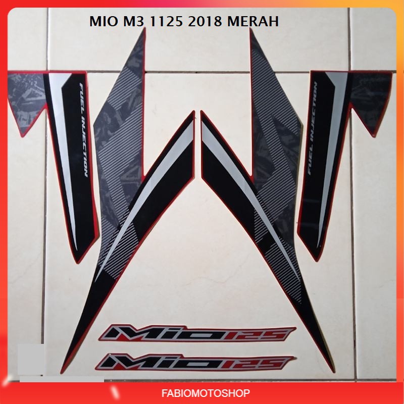 Striping Stiker Lis Motor Yamaha Mio M3 125 2018 Warna Merah