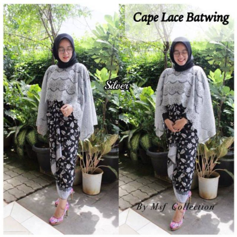 COD SETELAN KEBAYA CAPE BROKAT mewah kebaya Bridesmaid seragaman pager ayu kebaya wisuda Kebaya jumbo-4