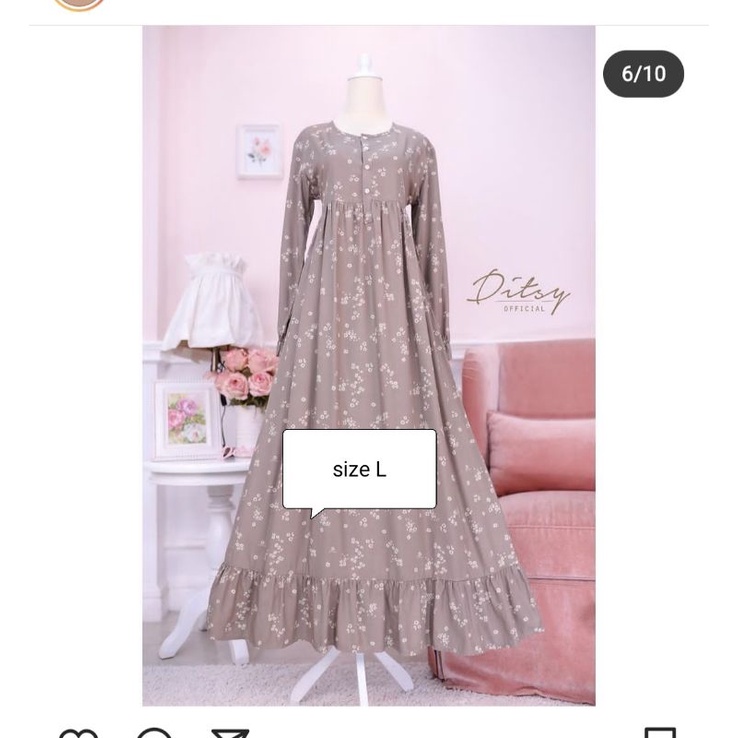 Sale Ditsy  Lilura Navy viscose linen size M