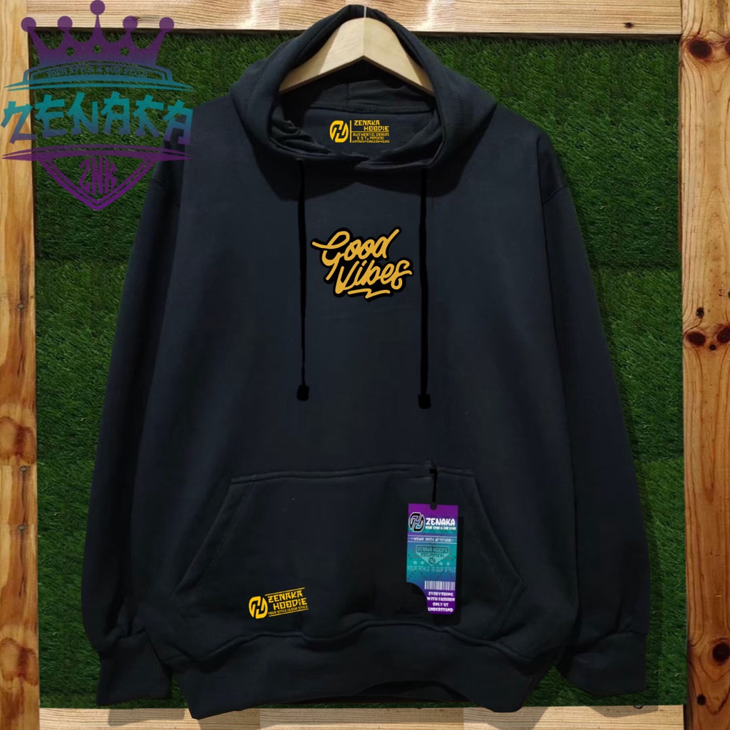 Sweater pria terbaru 2022 kekinian viral sablon good vibes Jaket pria keren original distro hitam Hoodie pria distro aesthetic 2022 Suiter pria distro original bandung Zenaka Hoodie Jaket wanita kekinian korean style terbaru hodie cowok tebal ori