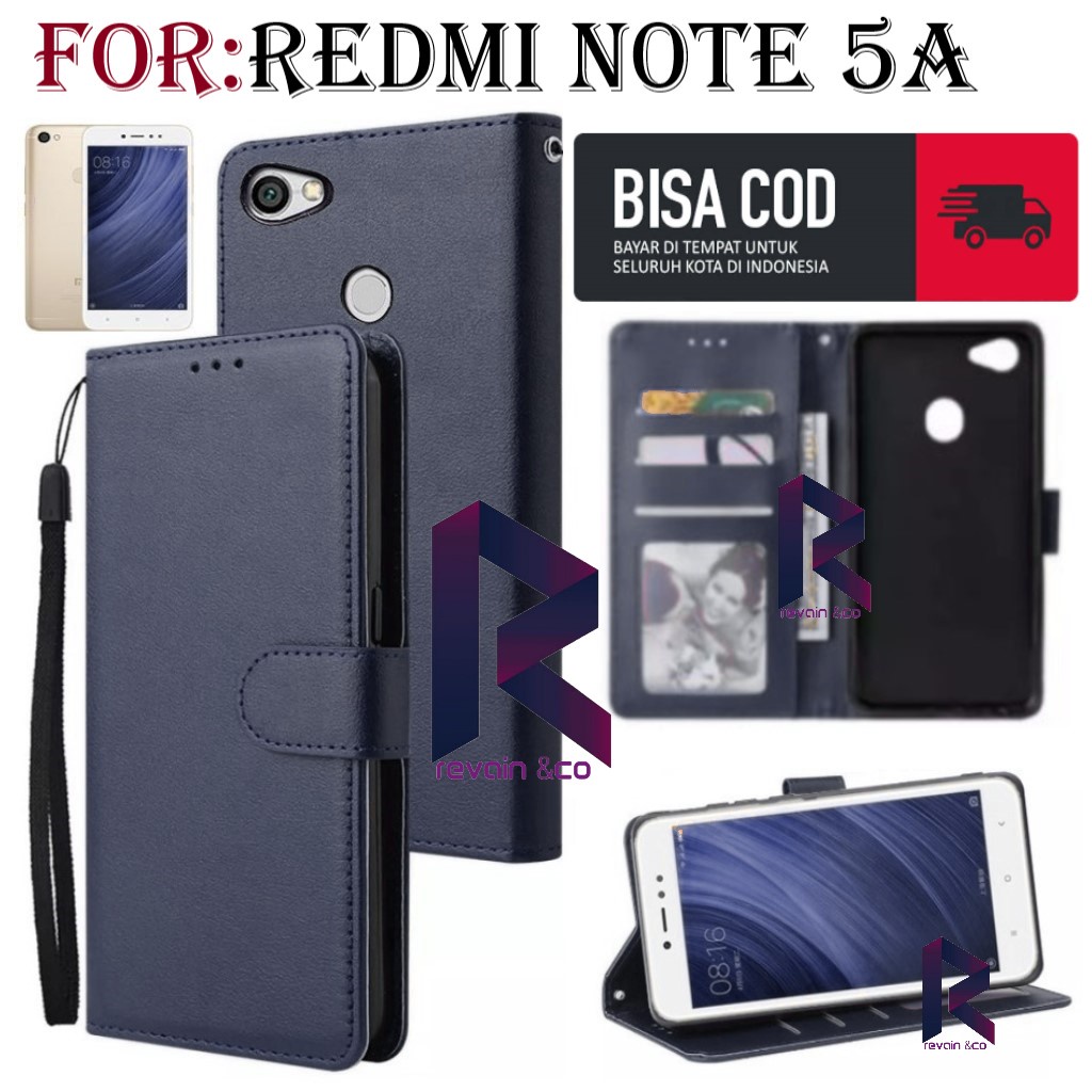 FLIP COVER XIAOMI REDMI NOTE 5A FLIP WALLET LEATHER KULIT PREMIUM SARUNG BUKA TUTUP KESING HP FLIP CASE XIAOMI REDMI NOTE 5A