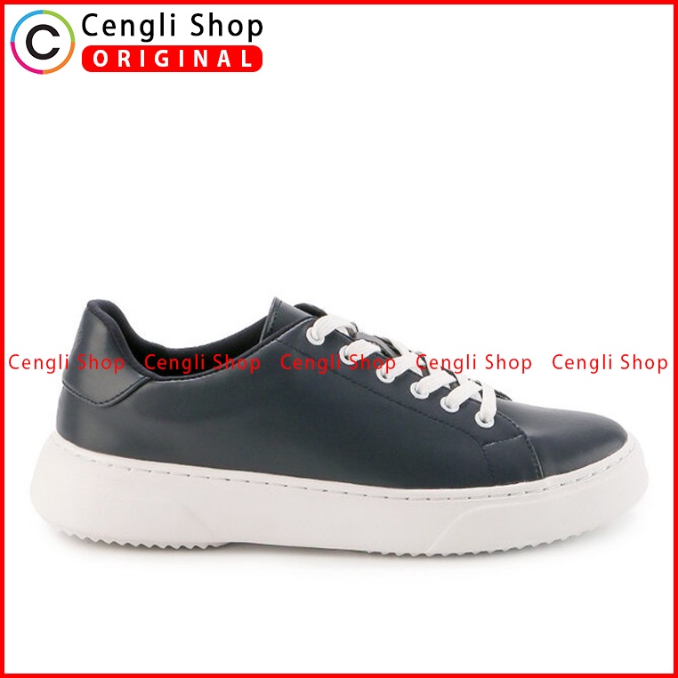 SEPATU SNEAKER OBERMAIN PRIA ORIGINAL CASUAL BRANDED BIRU NAVY OM09