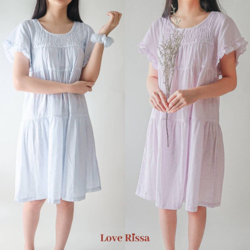 SENA Dress Korea Babydoll Dress Bumil Friendly Terusan Big Size Kasual Daily Love Rissa