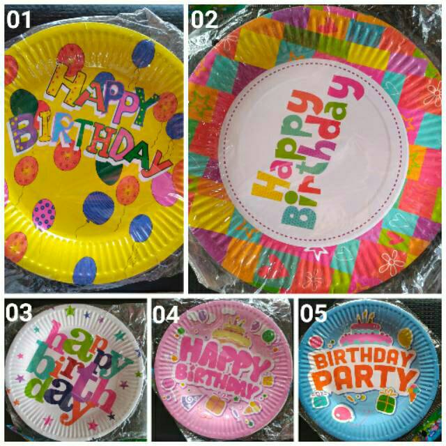 Piring kertas besar happy birthday/ piring kueh ulangtahun