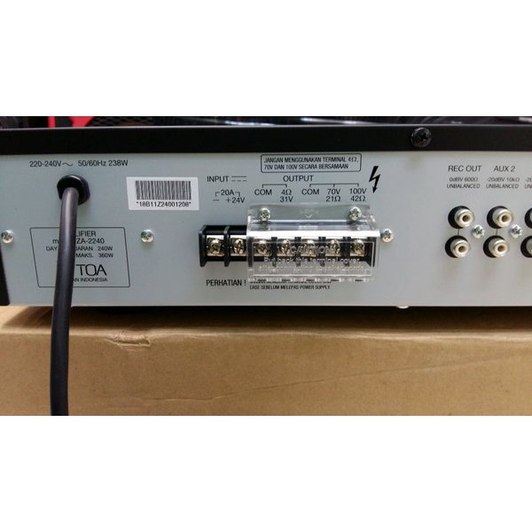 Amplifier TOA Ampli ZA 2240 ZA2240 ZA-2240 240 Watt Mixer Original for 8 Horn Corong Speaker Masjid