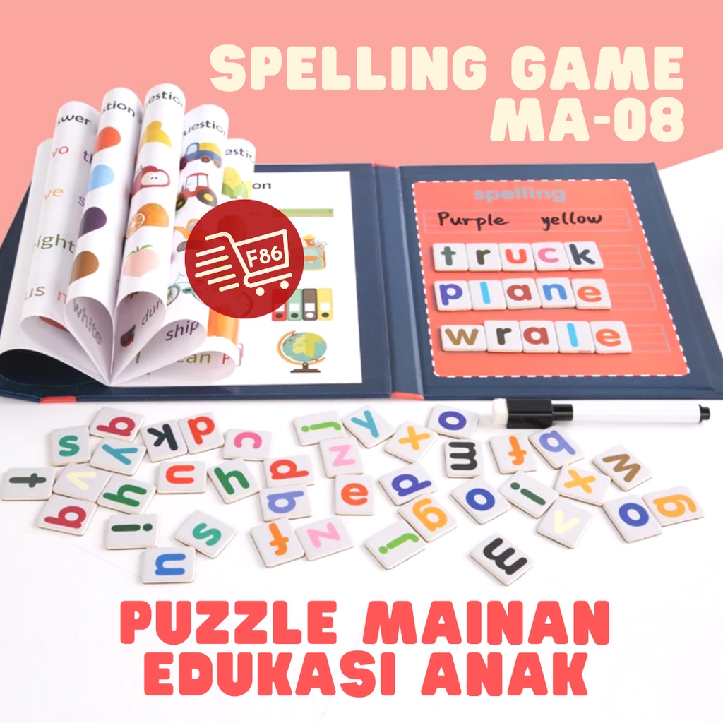 Mainan Anak Laki Laki Perempuan Edukasi Balita Spelling Game Magnet