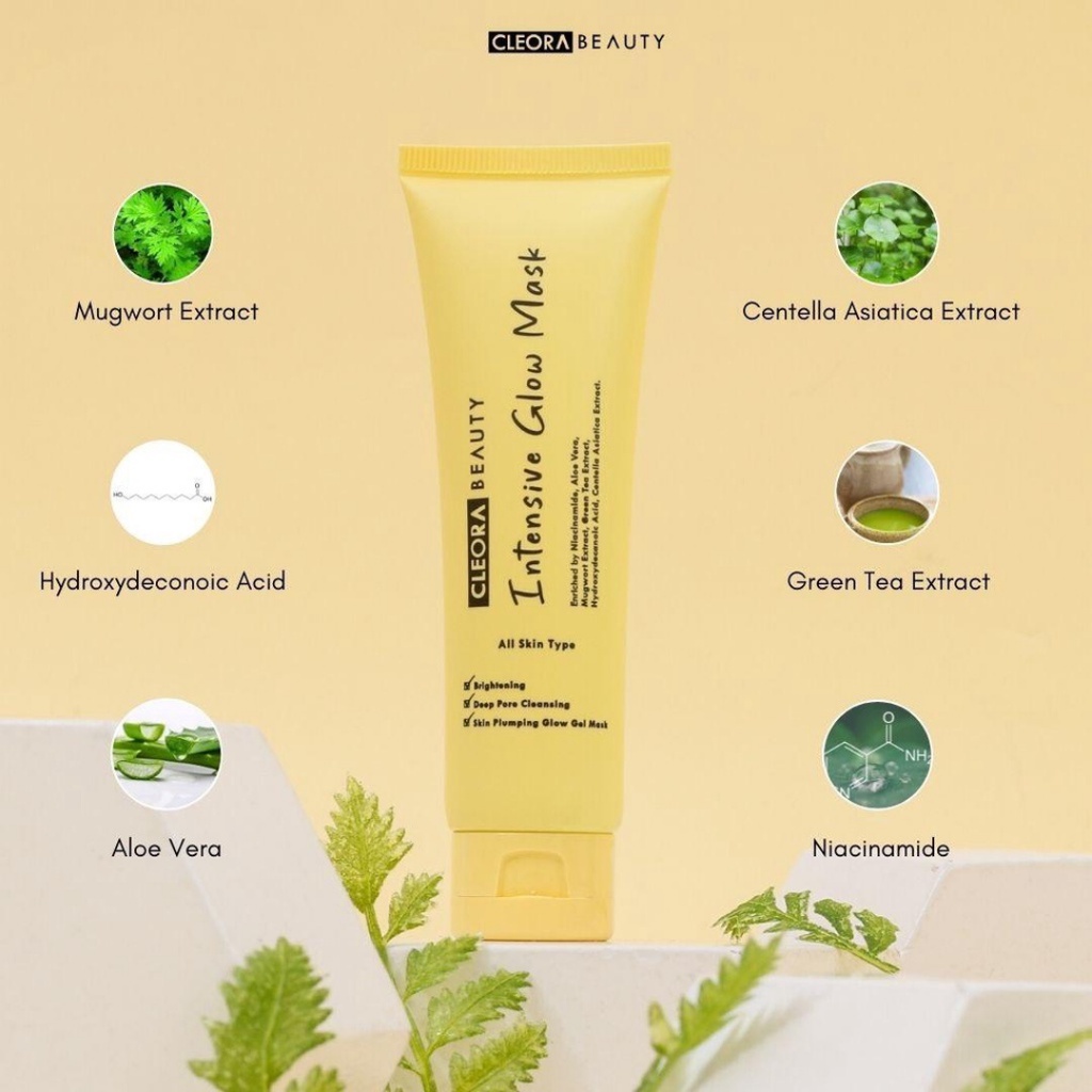 [ FREE GIFT ] Cleora Beauty Intensive Glow Mask -  Masker Wajah 50ml