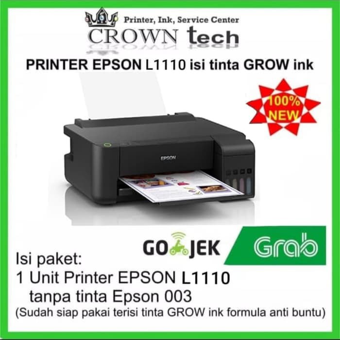 Printer Epson L1110 Pengganti L310 Isi Tinta Grow Ink Shopee Indonesia