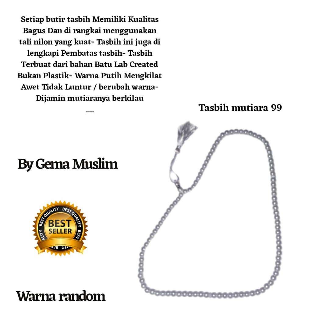 tasbih mutiara 99 isi 10 pcs