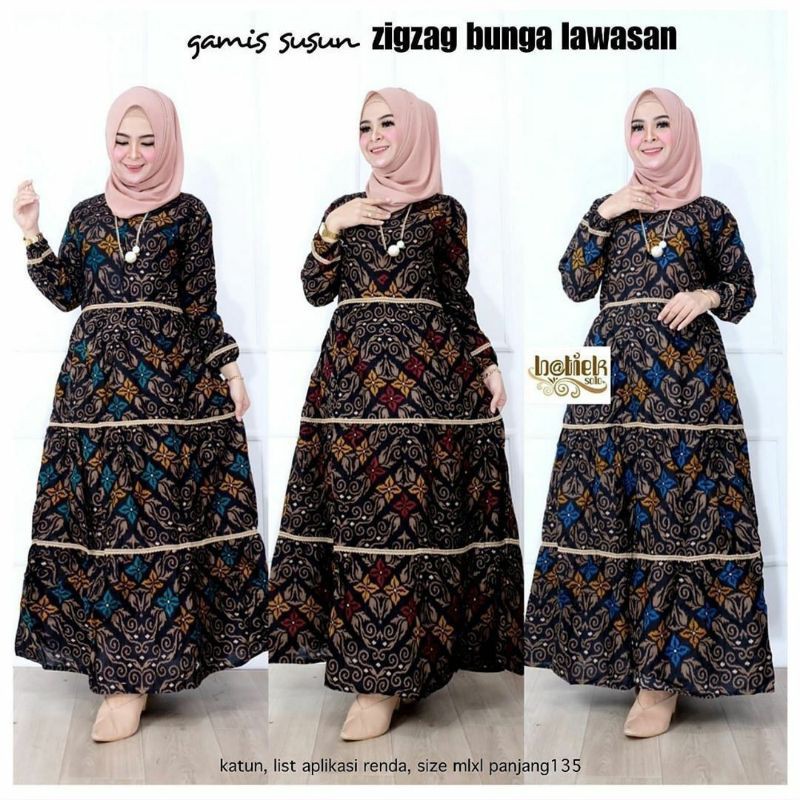 Batik gamis model susun
