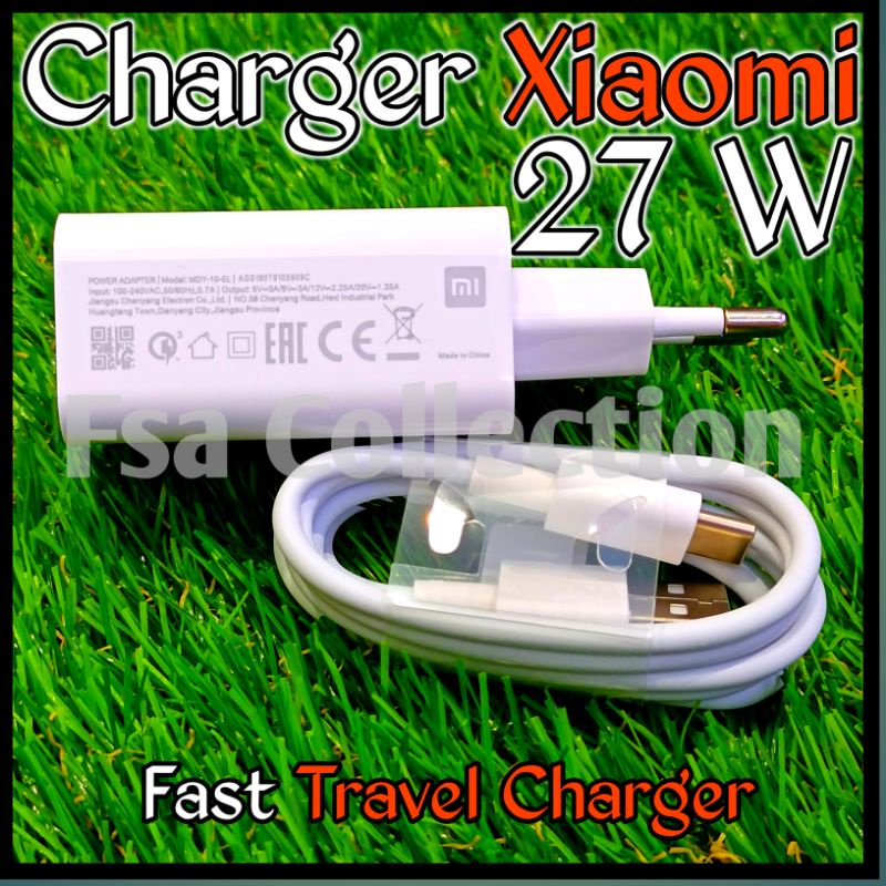 27WATT POWER CHARGER XIAOMI TYPE C 3A REDMI NOTE 8/ 8 PRO/ NOTE 9/ POCO M3/ M3 PRO/ X3/ X3 PRO