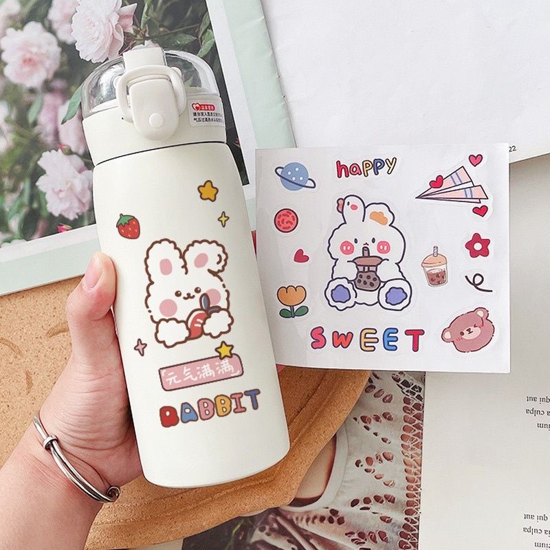 Nana STICKER TUMBLE BOTTLE LUCU ASHETIC KAWAII BUNNY BEAR 1 LEMBAR