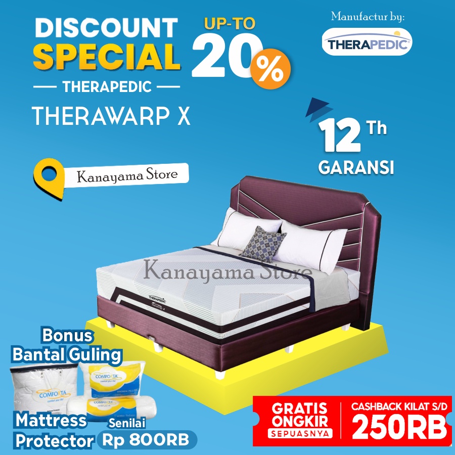Therapedic Spring Bed Therawrap X Latex Bedset 160 180 200 100 x200 - 100*200