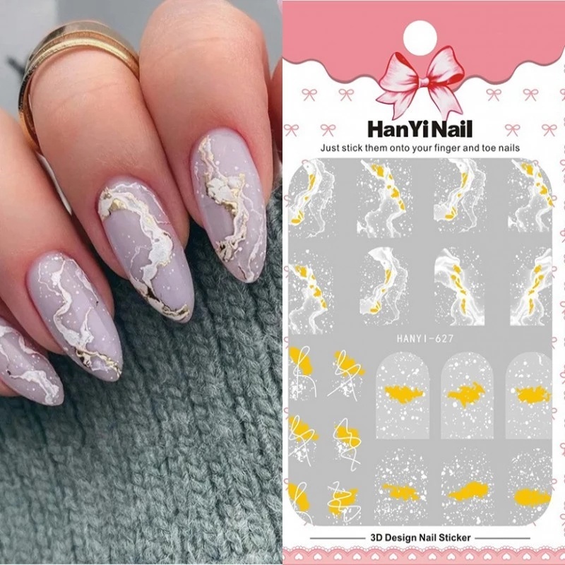 1 Lembar / Pak Stiker Kuku Foil Motif Geometri 3d Untuk Dekorasi Nail Art / Manicure DIY