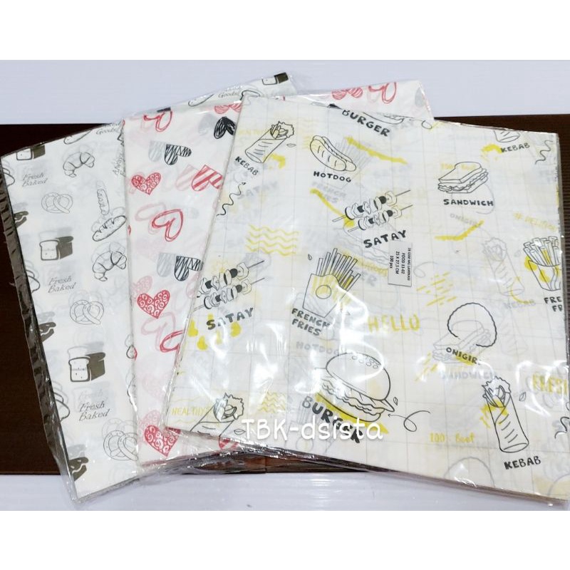 

KERTAS BUNGKUS NASI LAMINASI MOTIF WAX PAPER/BAKING PAPER