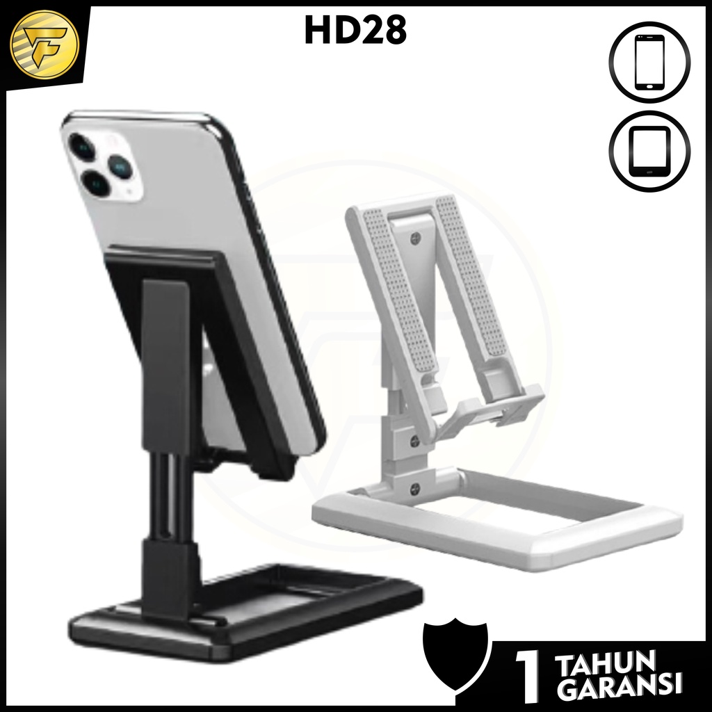 HD28 Stand holder lipat folding desktop Phone Liftable Foldable Universal penyangga dudukan HP original