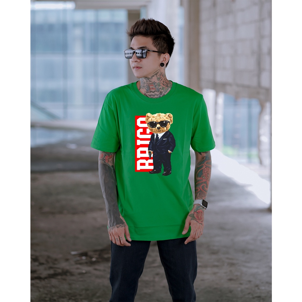 BRIGO Kaos Lengan Pendek Bear MAFIA II Kaos Distro BRIGO Beruang MAPIA II Kaos Katun Combed M-XL ( Pria &amp; Wanita )