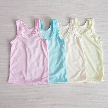 (* 6 Pcs ) Kaos Dalaman Singlet Anak Bayi Warna * Size S-M-L-XL-3L * 1 - 6 THN * Real Picture-3