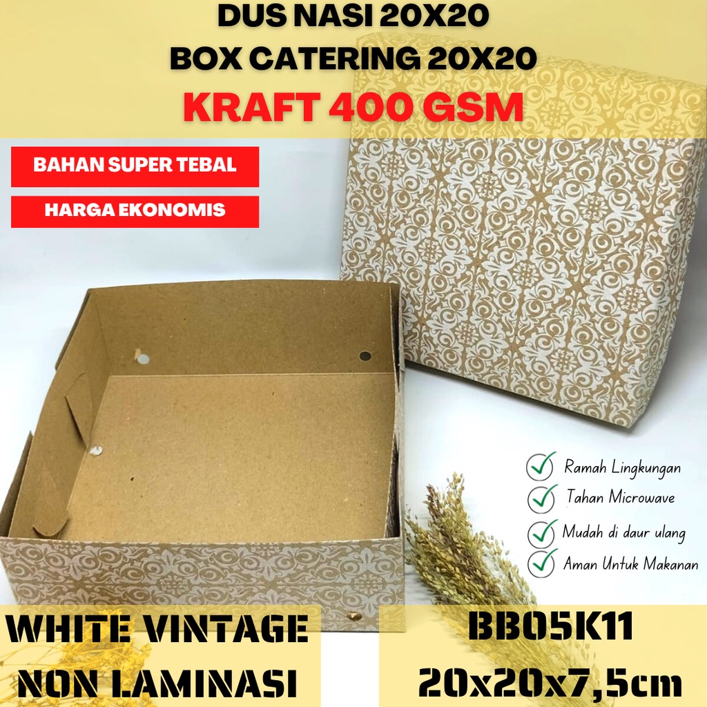 Dus 20x20 Box Nasi Tebal 400 Gsm (BB5K115-20X20X7.5 Cm)