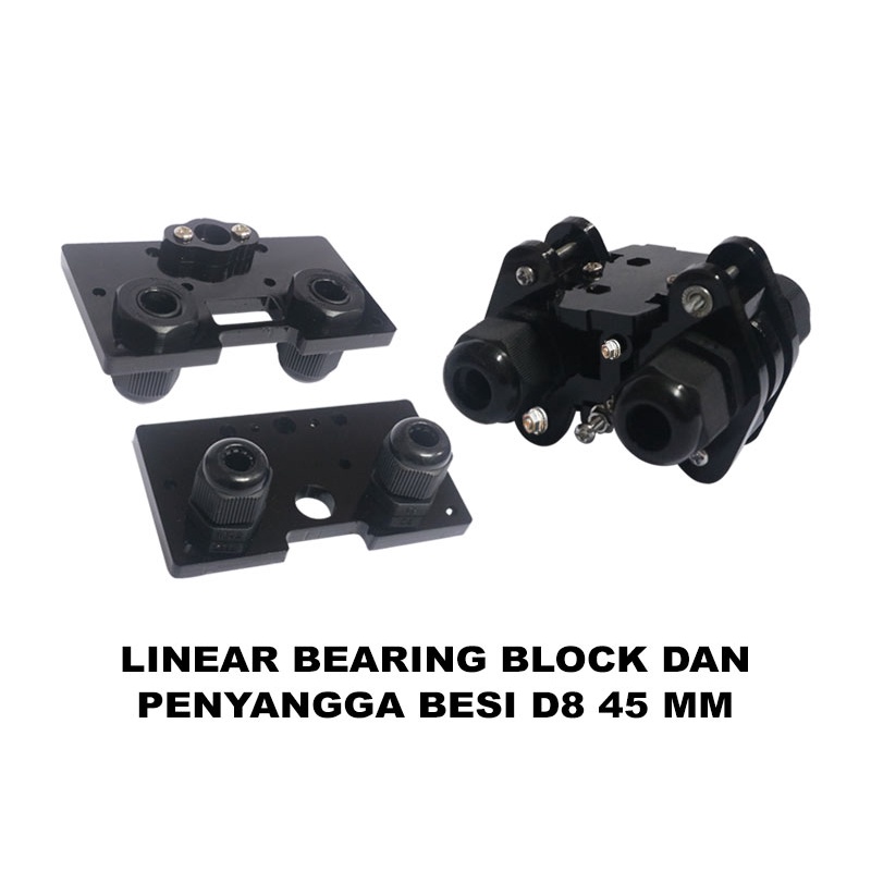 EELIC SCS-45D8SET Linear bearing block acrylic dengan ukuran 45 mm diameter lubang besi 8 mm sparepart 3d printer