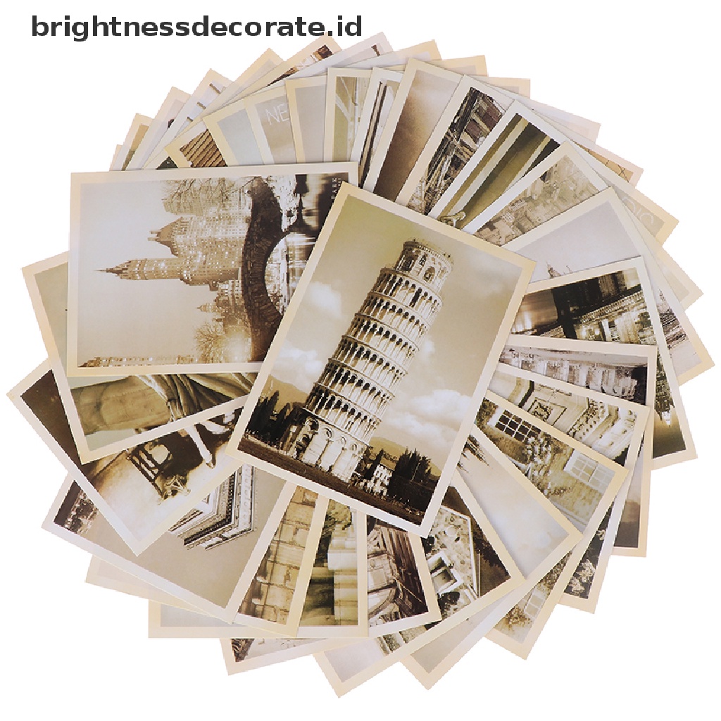 [birth] 32pcs travel postcard vintage landscape building photo picture poster post cards [ID]