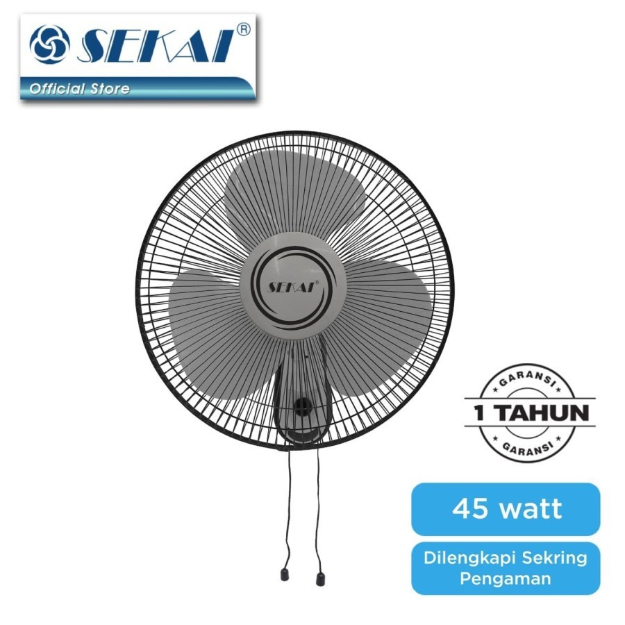 KIPAS ANGIN DINDING 16 INCH SEKAI WF-1626 WALL FAN SEKAI 16 INCH