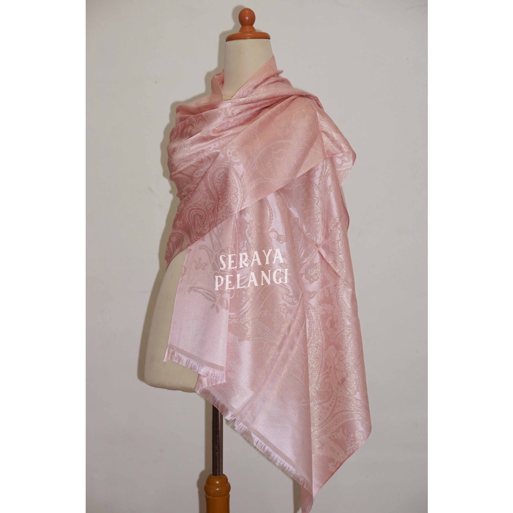 Pashmina Sutra Metalik | Motif Keong/Kembang/Bunga | Selendang | Scarf | Syal | Shawl | Pasmina | Souvenir | Hadiah Ulang Tahun | Birthday Gift | Aksesoris Fashion Wanita | Luxury Scarf | Premium Import Quality | Grosir Murah