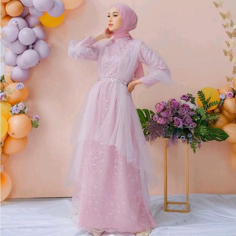 Gamis Premium Rinda Dress Kondangan Modern Kekinian