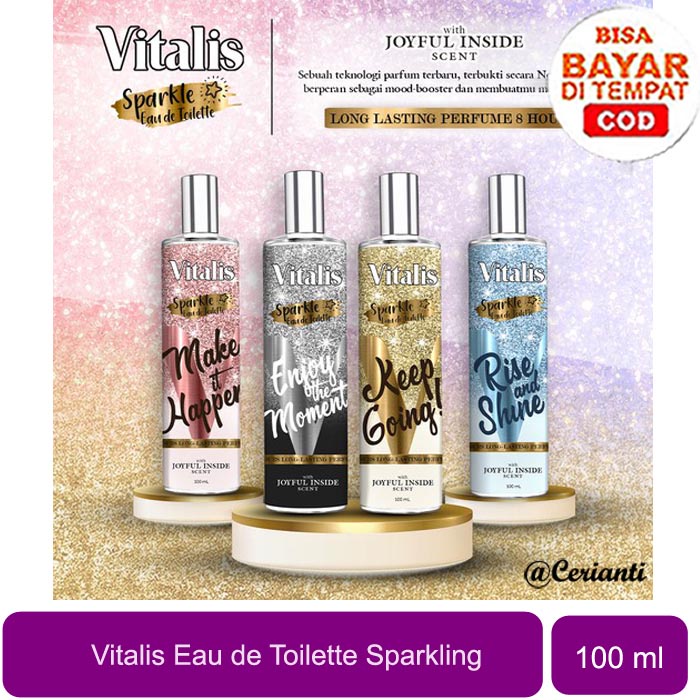 Vitalis Eau de Toilette Sparkle Enjoy The Moment | Make It Happen | Keep Going | Rise And Shine 100ml_Cerianti