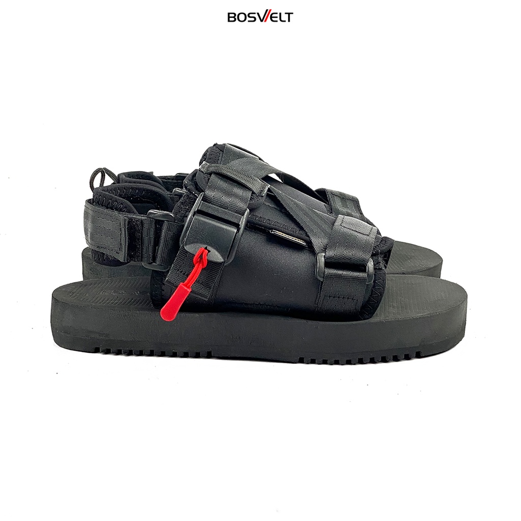 Bosvelt Original - Sandal Traveling Pria / Sendal Gunung / Flip Flop - Voka V4 Black